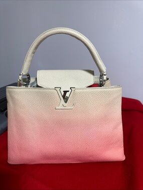 Louis Vuitton Ombre Pink and Cream Top Handle Satchel